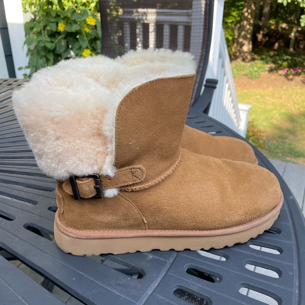 Ugg buckle strap ankle boot